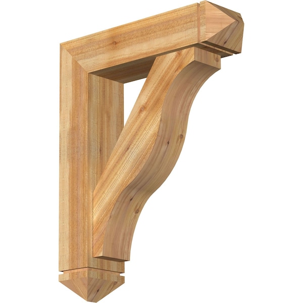 Ekena Millwork Funston Arts and Crafts Rough Sawn Bracket w/ Offset Brace, Western Red Cedar, 8"W x 32"D x 40"H BKT0806X32X40FST03RWR - main